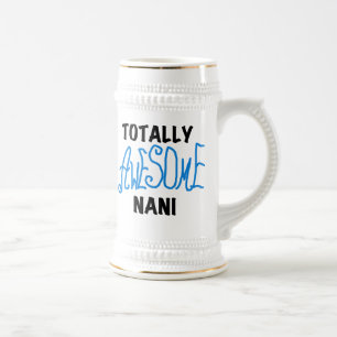 Blue Totally Awesome Nani T-shirts and Gifts Beer Stein