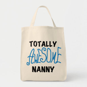 Blue Totally Awesome Nanny T-shirts and Gifts Tote Bag