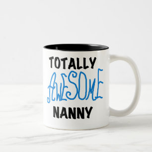 Blue Totally Awesome Nanny T-shirts and Gifts Two-Tone Coffee Mug