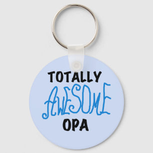 Blue Totally Awesome Opa T-shirts and Gifts Keychain