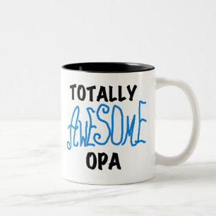 Blue Totally Awesome Opa T-shirts and Gifts Two-Tone Coffee Mug