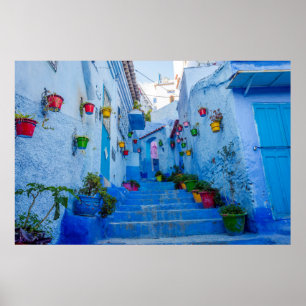 Blue town, Chefchauan Poster