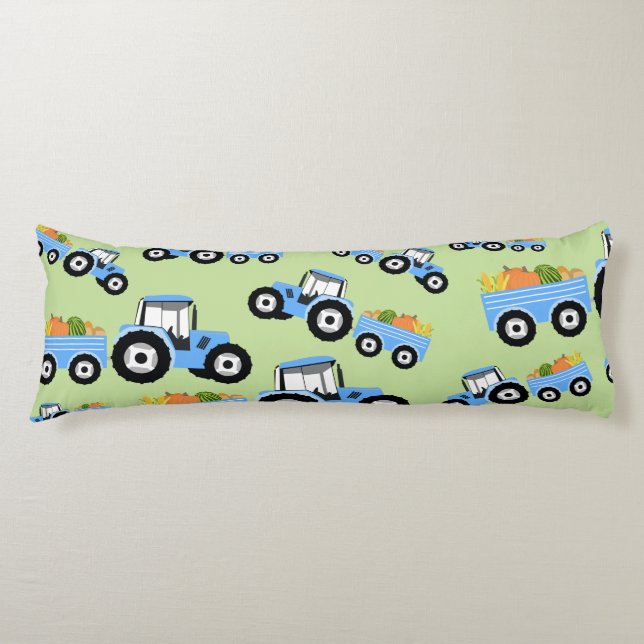 Blue Tractor Truck Farm Produce Body Pillow (Front)