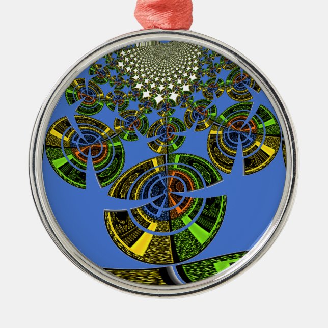 Blue tradition metal ornament (Front)