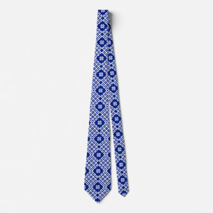 Blue traditional Baltic Latvian Pattern Tie