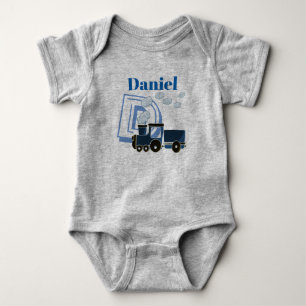 Blue Train Design Personalised Baby Grow Bodysuit