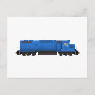 Blue Train Engine: Postcard