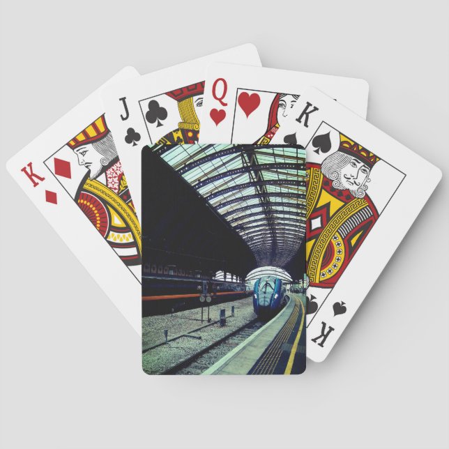 Blue train playing cards (Back)