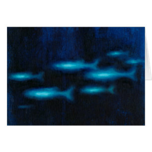 Blue Translucent Fish Silhouettes