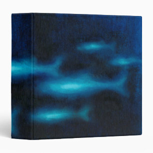 Blue Translucent Fish Silhouettes Binder