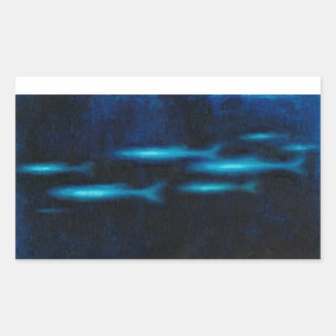 Blue Translucent Fish Silhouettes Sticker