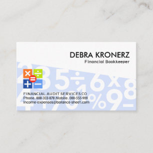 Blue Trapezium Math Numbers Bookkeeper Business Card