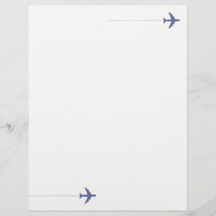 blue travel airplane with dotted line on white