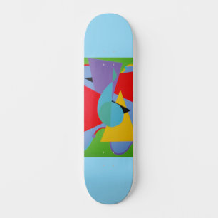 Blue Treble Clef Abstract Skateboard
