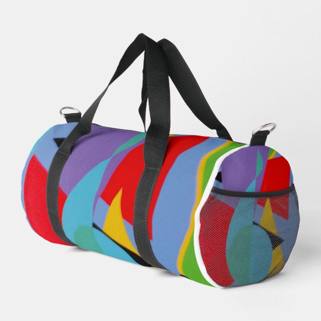 Blue Treble Clef Modern Duffel Bag (Right Corner)