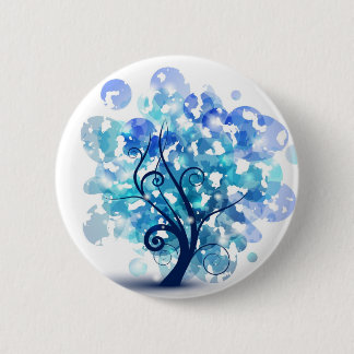 Blue Tree 2 Inch Round Button