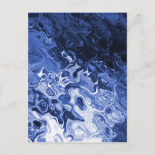 Blue Tree Abstract Postcard