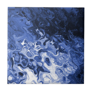 Blue Tree Abstract Tile
