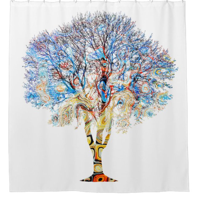 Blue Tree Design 199 shower curtain (Front)