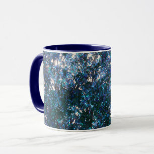 Blue Tree Feuilles Abstrait Nature Art Mug Cup
