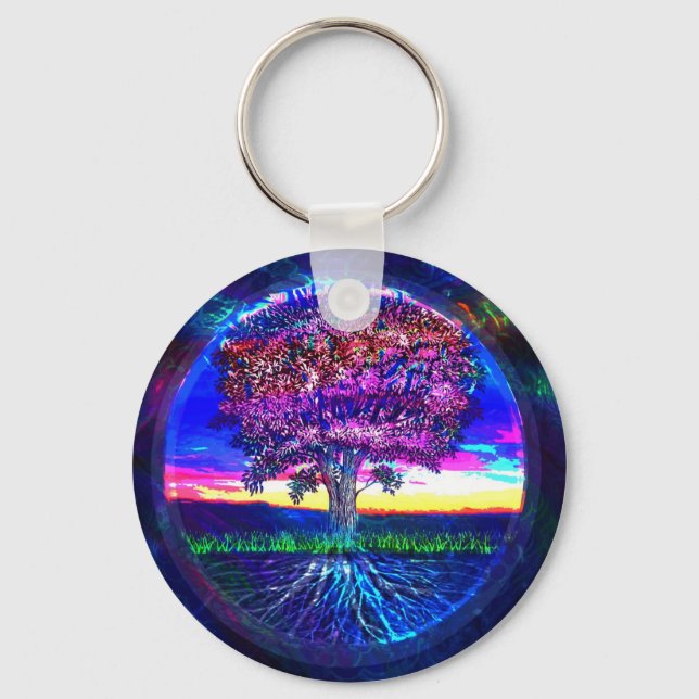 Blue Tree of Life Keychain (Front)