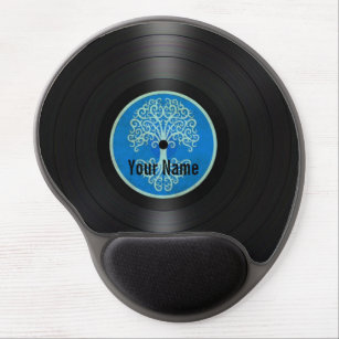 Blue Tree of Life Personalized Vinyl Record Gel Mouse Pad