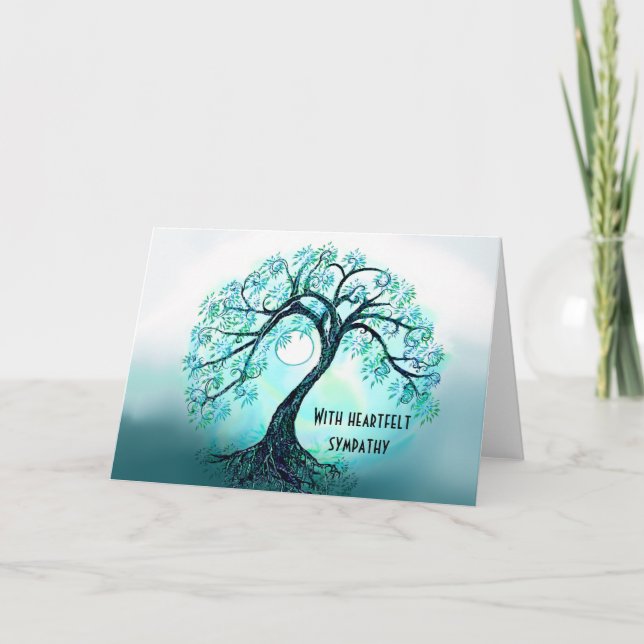 Blue Tree of Life Sympathy card (Front)
