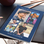 Blue Trendy 6 Photo Collage Yearly Planner<br><div class="desc">Discover the perfect blend of functionality and style with our '2026 Yearly Planner' - an ideal Christmas gift. Personalize it with six of your favourite photos, and celebrate the cherished moments all year round! Add your name in the template text for that unique touch. A planner that goes beyond date...</div>