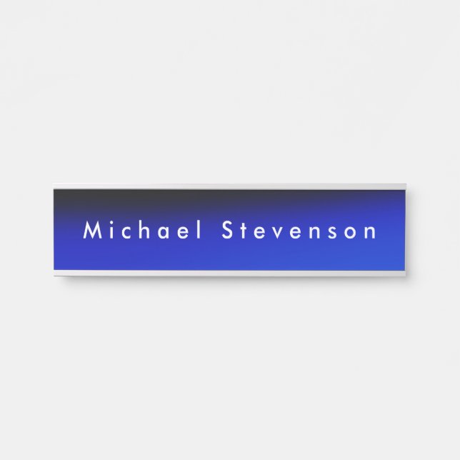 Blue Trendy Modern Professional Door Sign (Front)