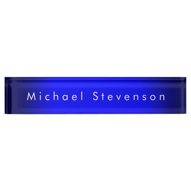 Blue Trendy Modern Professional Nameplate (Front)