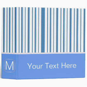 Blue Trendy Stripes Pattern Binder