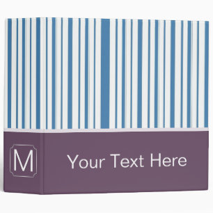 Blue Trendy Stripes Pattern Binder