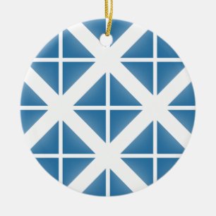 Blue Trendy Triangle Pattern Ceramic Ornament