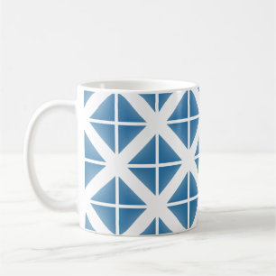 Blue Trendy Triangle Pattern Coffee Mug