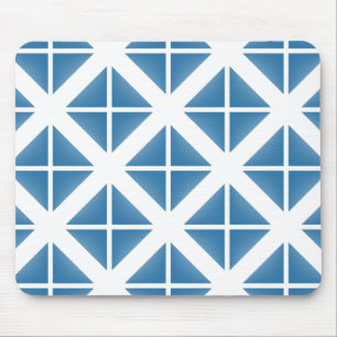 Blue Trendy Triangle Pattern Mouse Pad