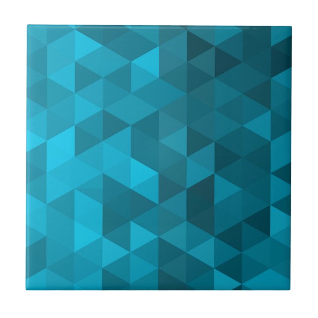 blue triangle background abstract pattern low poly tile (Front)