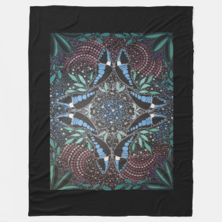 Blue Triangle Butterfly Australian Indigenous art  Fleece Blanket