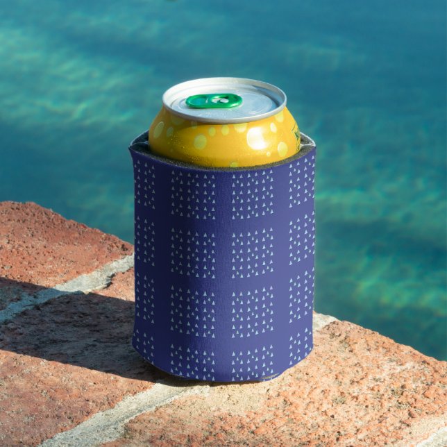 Blue Triangle Geometric Pattern Can Cooler (In Situ Pool)