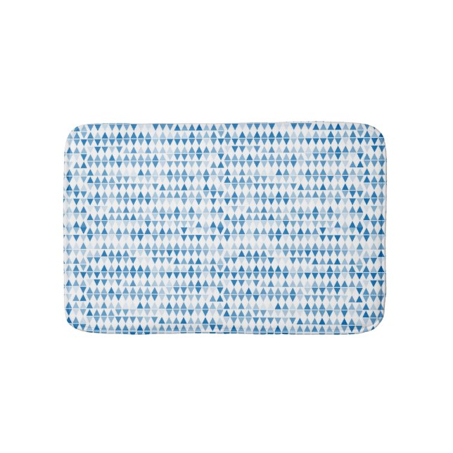 Blue triangle pattern bath mat (Front)