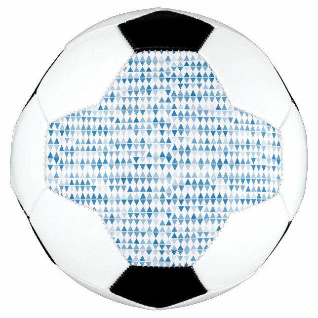 Blue triangle pattern soccer ball (Front)