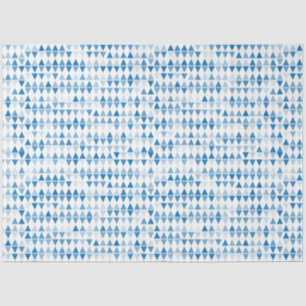 Blue triangle pattern tissue paper