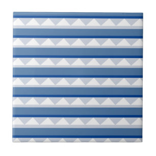 Blue Triangle Stripe Pattern  Tile