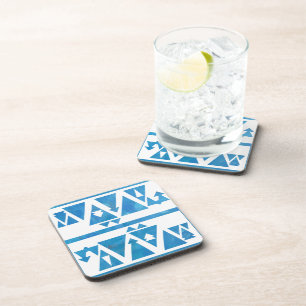 Blue Triangles and Arrows Coaster
