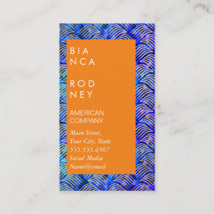 Blue Triangles and Gold Weave Business Card