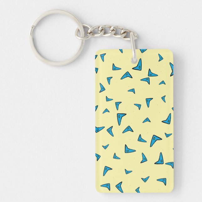 Blue triangles keychain (Front)
