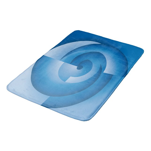 Blue triangles rotating bath mat (Angled)