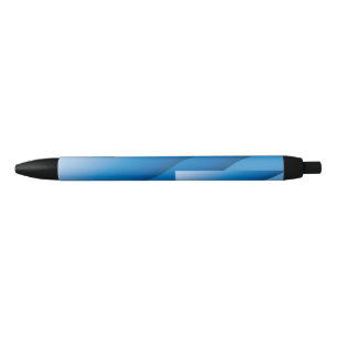Blue triangles rotating black ink pen