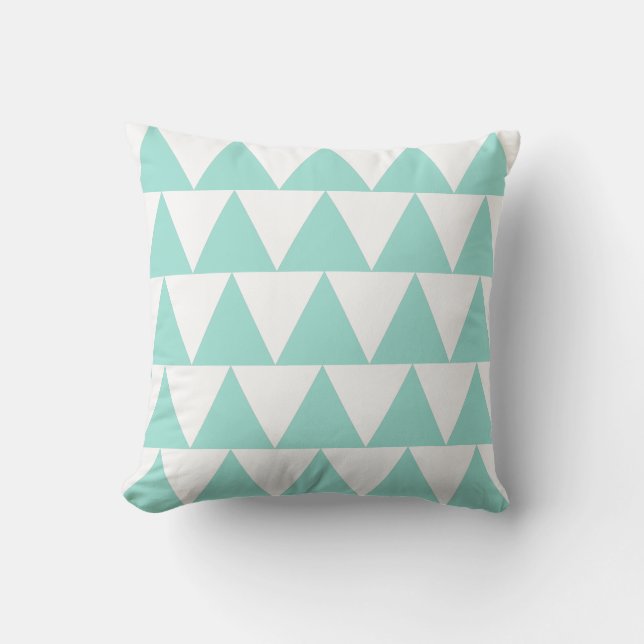 Blue Triangles Throw Pillow (Front)