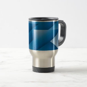 Blue triangles travel mug