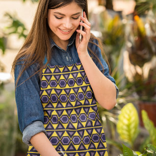 Blue Triangles Yellow Apron